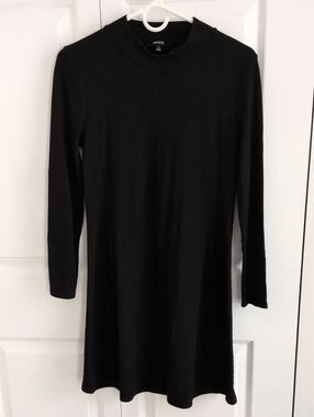 Madewell Short Black Long-Sleeve Knit Dress